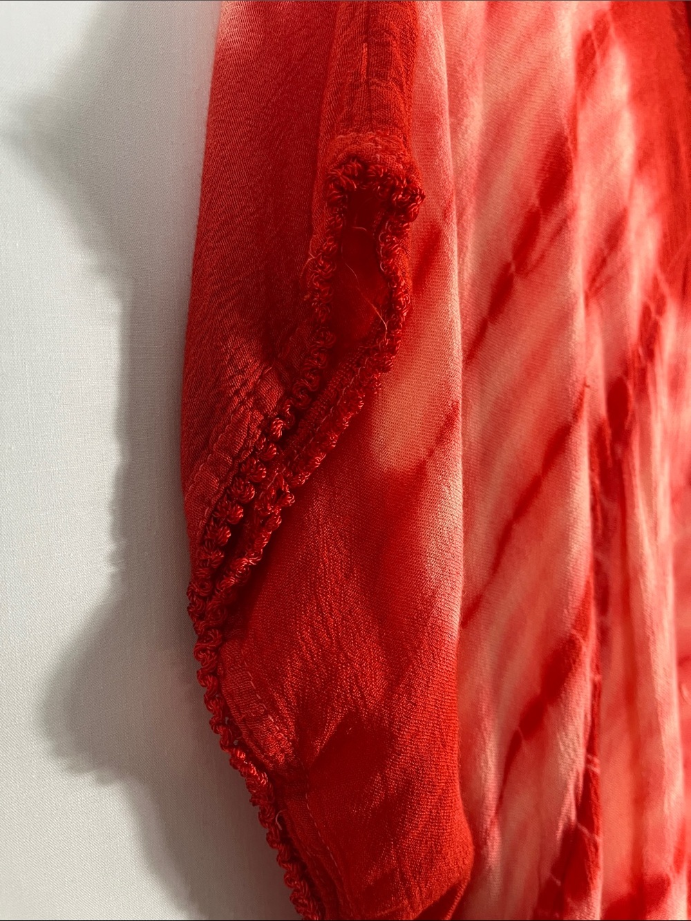 Advance Apparels Red Tie-Dye Embroidered Boho Tunic - Picture 7 of 9